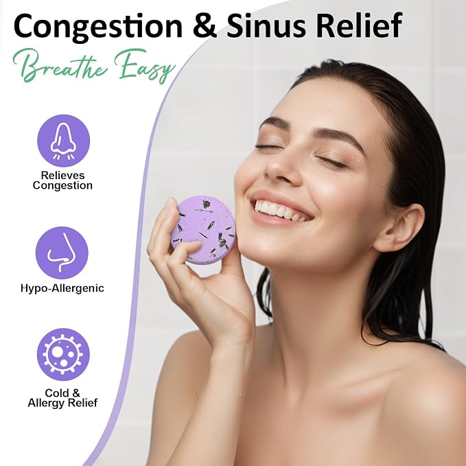 Shower Steamers Aromatherapy Birthday Gifts for Women - 8 Pcs Mothers Day Gifts for Mom Wife Daughter Grandma, Self Care with Natural Essential Oils Relaxation Home Spa Gift Set (Purple)