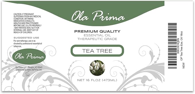Ola Prima 16oz Tea Tree Essential Oil – Therapeutic Grade Bulk for Soap and Candle Making - Tea Tree Oil