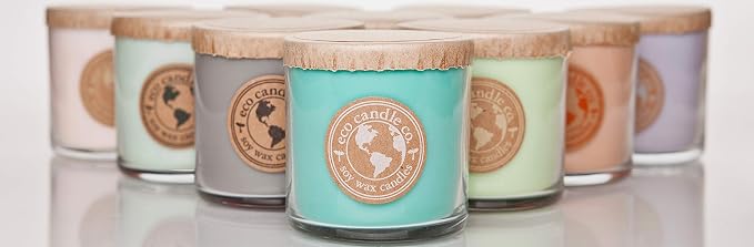 ECO CANDLE CO. Recycled Candle, Vanilla Grapefruit, 6 oz. - Scents of Vanilla & Pink Grapefruit - 100% Soy Wax, No Lead, Kraft Paper Label & Lid, Hand Poured, Made from Midwest Grown Soybeans