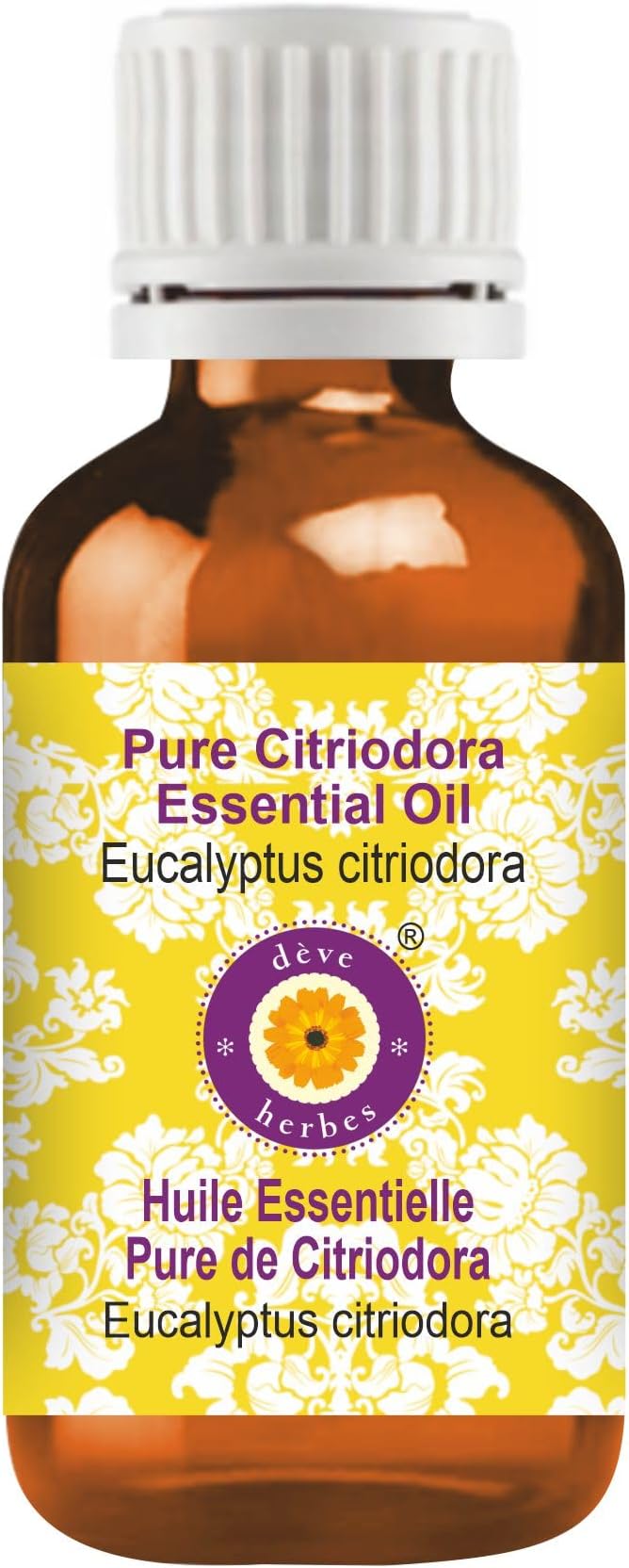 Deve Herbes Pure Citriodora Essential Oil (Eucalyptus citriodora) Steam Distilled 15ml (0.50 oz)