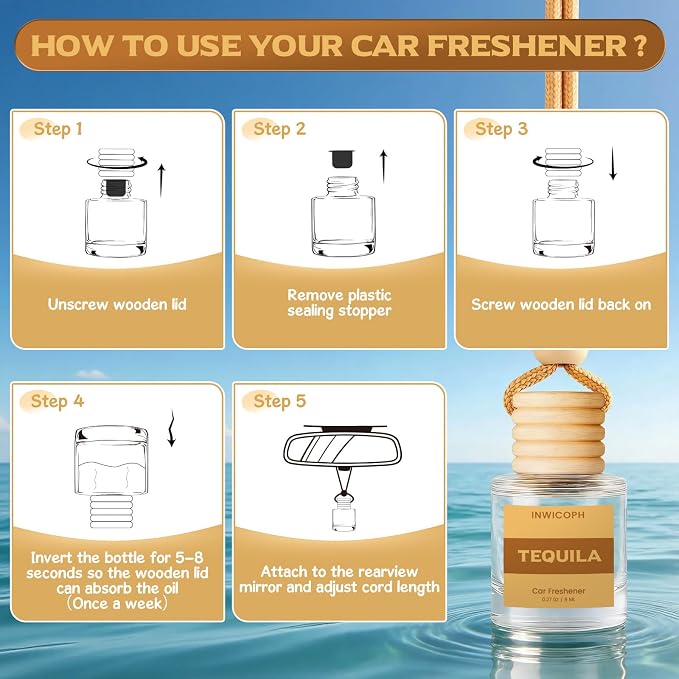 Car Air Freshener Diffuser Hanging, Tequila Fragrance Oil
