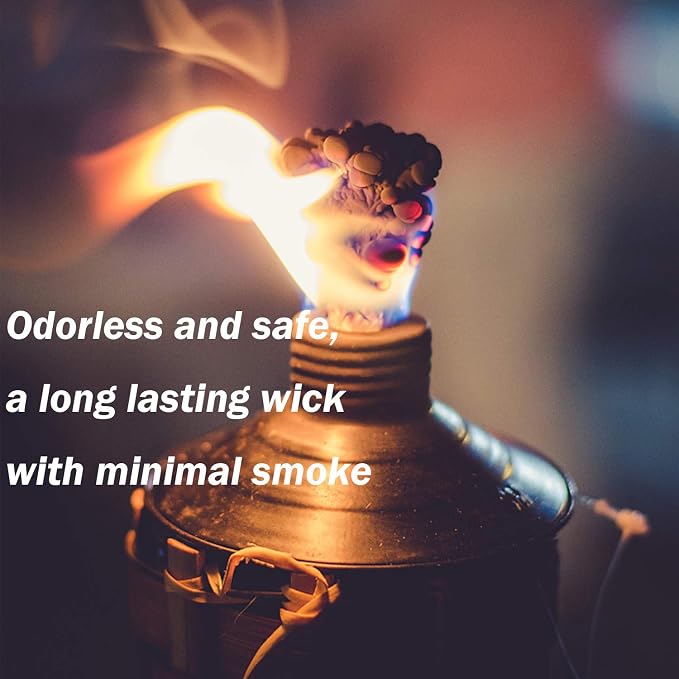EBaokuup 30 Pcs Long Life Fiberglass Replacement Wicks,10'' Lighting Torches Wick,Citronella Wicks for Bottles,Indoor Decor and Outside Lanterns and Oil Lamps