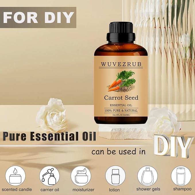 Carrot Seed Essential Oils, 240ML 100% Pure and Natural Essential Oil for Aromatherapy Diffuser - Carrot Seed /8 Fl Oz