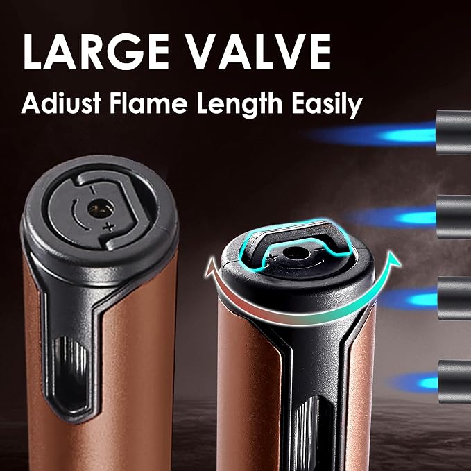 5 Pack Butane Torch Lighter, Urgrette 6-inch Refillable Pen Lighter Pencil Torch Lighter Adjustable Jet Flame Butane Lighter for Grill BBQ Candle Camping (Gas Not Included)