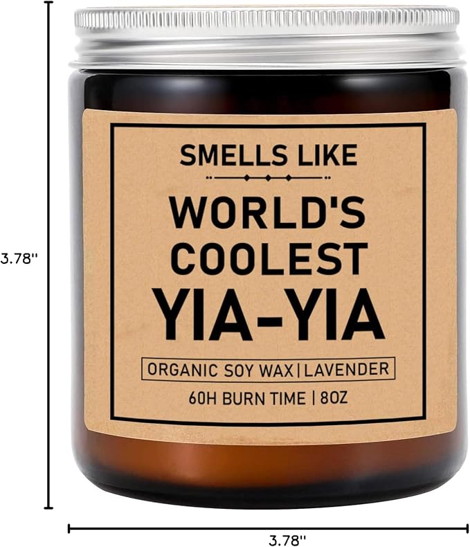 Smells Like World's Coolest YIA-YIA Candle - 8oz Soy Candle - Mother's Day Gift - Relaxation Scent