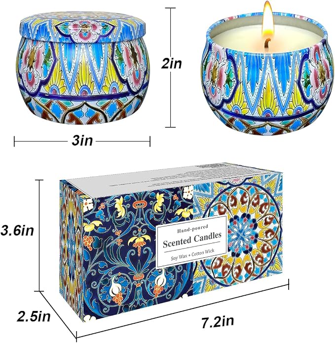 Scented Candles, Aromatherapy Candles, 4.4 OZ Candles Stress Relief and Relax for Home & Bedroom Gift for Women/Men Soy Wax