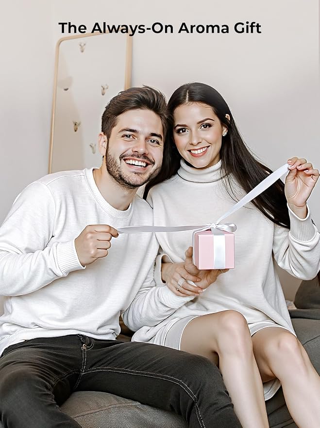 Waterless Essential Oil Diffuser: 𝟗 𝐂𝐨𝐥𝐨𝐫𝐬 𝐋𝐄𝐃 Scent Diffuser for Home&Car&Office - Portable Diffuser with 48H Battery, 4 Timers & 3 Mist Levels, Light Green