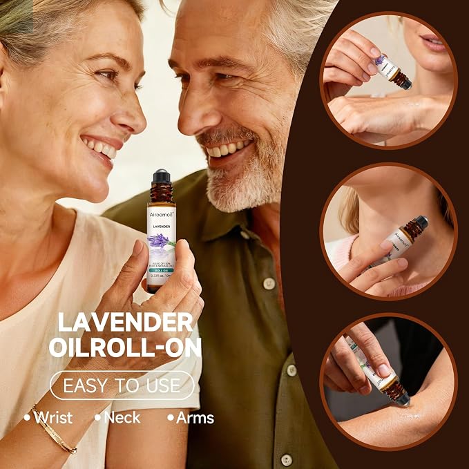 Lavender Essential Oil Roll‑On 10mL – Pre‑diluted Ready‑to‑Use, Portable Travel Size, Gentle Herbal‑Floral Scent for Daily Comfort, Meditation, Yoga, On‑the‑Go Aromatherapy – Female Gift