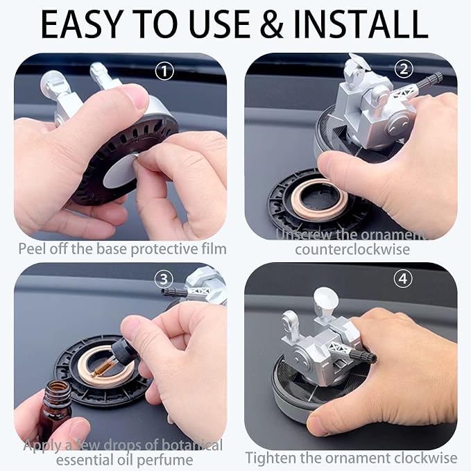 Artillery Car Air Freshener – Solar Powered Rotating Aromatic Diffuser for Car Interior Dashboard, 2025 New Decoration & Accessories for Men, Women, and Military Enthusiast