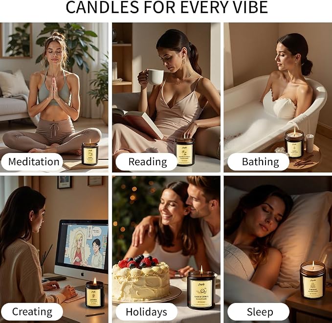 6 Pack 42oz Scented Candles, Soy Wax Candles for Home, Aromatherapy Candle Gift Set for Women Men, Long Lasting Jar Candles, Ideal for Birthdays Holidays