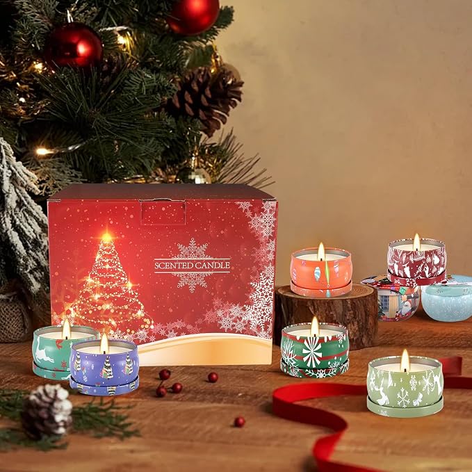 36 Packs Christmas Scented Candles, 2.5oz Smokeless Clean Burning Soy Wax Candles for Home Decor, Festive Gifts & Holiday Ambiance