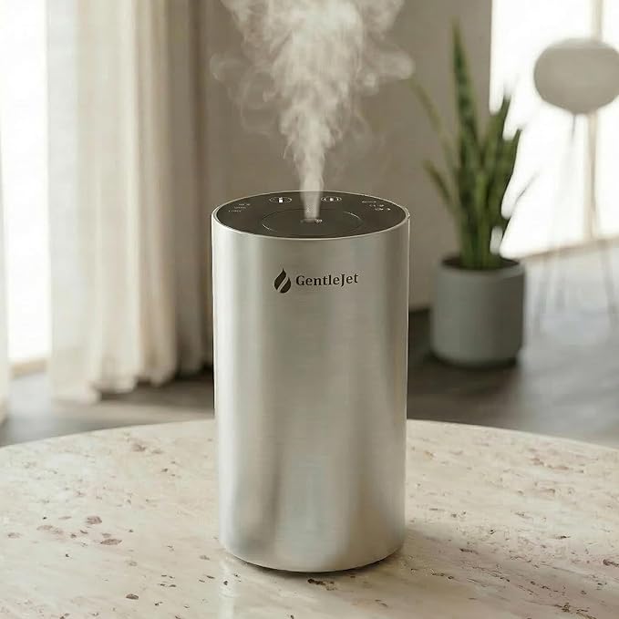 GentleJet LiteMist Waterless Rechargeable Aroma Diffuser for Bedroom, Office & Car, Cold-Air Essential Oil Mist, Aluminum Body, 20ml