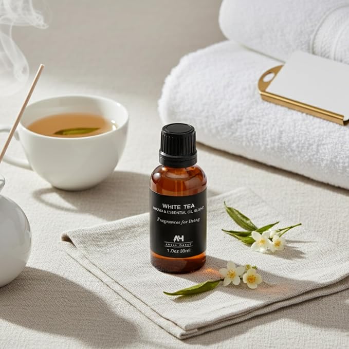 Hotel Diffuser Oil Inspired by White Tea Hotel Scent 30mL – Essential Oil Blend for Ultrasonics and Waterless Diffusers - Premium Fragrance for Home - Home Luxury Scent with Glass Bottle & Dropper