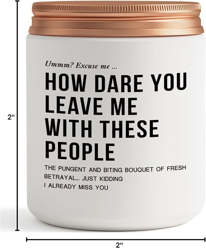 Unique Farewell Gifts for Women Coworkers & Bosses: Funny Employee Going Away Gifts - 'Goodbye, New Job' Good Luck Candle for Work Bestie
