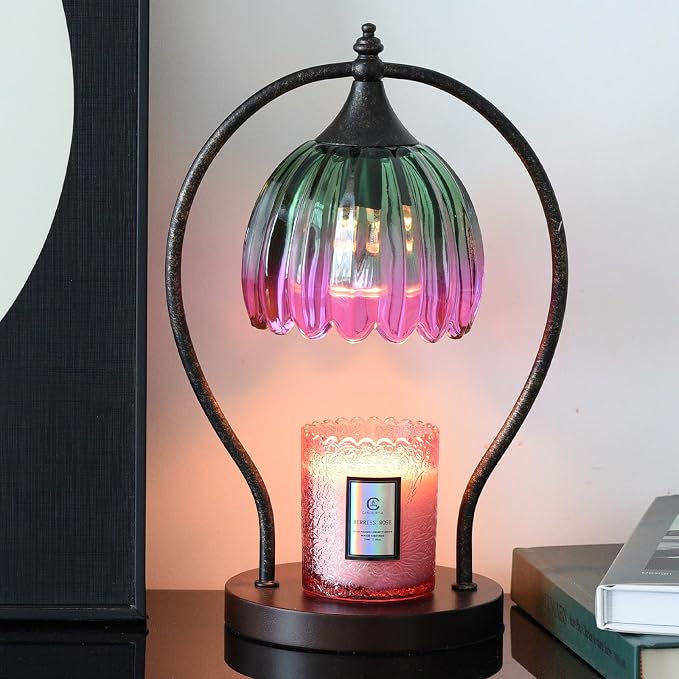 GOODBUY Electric Candle Warmer Lamp with Timer：Scented Candle Warmer Dimmable Lamp with 2 Bulbs, Mothers Day Gifts for Mom Women, House Warming Gifts New Home Decor for Bedroom Living Room