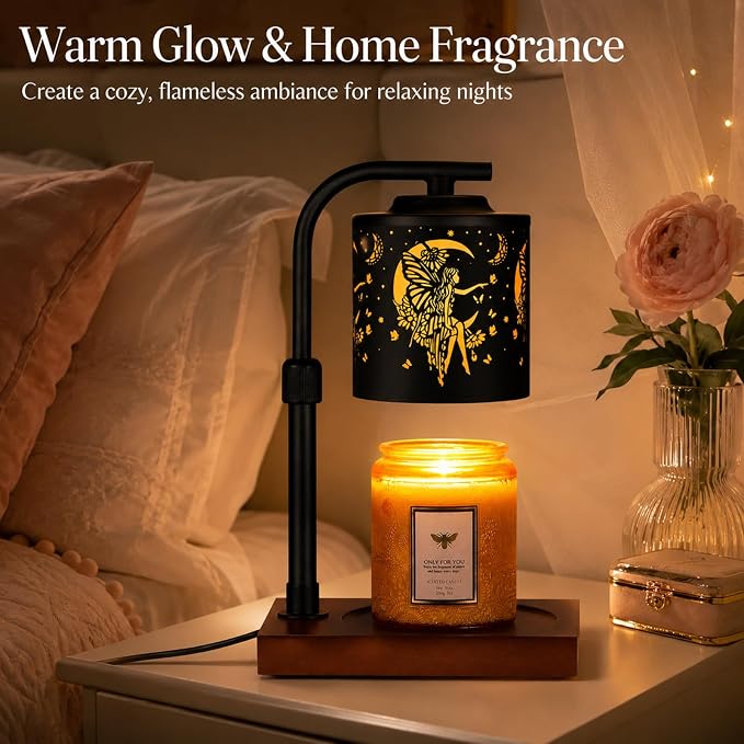 Candle Warmer Lamp with Adjustable Height Dimmable for New Home Decor Electric Candle Warmer for Jar Candles Birthday Gifts for Women Mom(Moon)