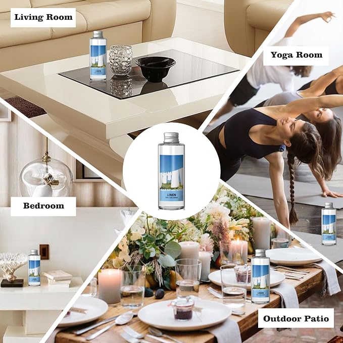 SCENTORINI Reed Diffuser Oil Refill, Linen Diffuser Oil 6.76 Fl Oz, Summer Scented Essential Oil Refill Long Lasting Home Fragrance for Room Spa Aromatherapy Bathroom Home Decor