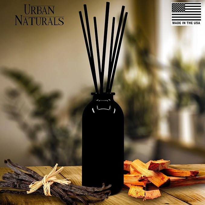 Urban Naturals Smoked Vanilla Reed Diffuser Set with Vanilla Bean, Sandalwood & Leather | Made in the USA