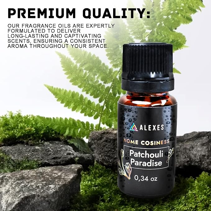 Scented Oil Gift Set - Proffesional Fragrance Oils 6 Pack 10ml - Apple Cinnamon, Turkish Coffee, Patchouli Paradise, Soft Leather, Cinnamon, Green Tea Tonic