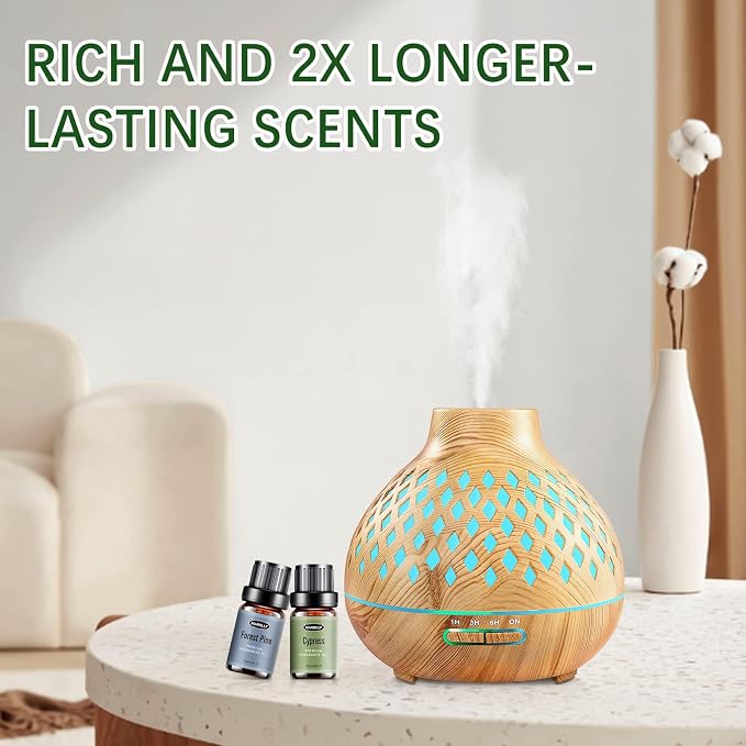 Woody Essential Oils Set, Woody Scents Fragrance Oil Aromatherapy Essential Oils Kit for Diffuser (6x10ML) - Sandalwood, Cedarwood, Teakwood, Agarwood, Cypress, Forest Pine Aromatherapy Oils