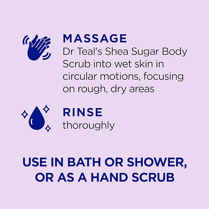 Dr Teal's Shea Sugar Sleep Scrub, with Melatonin, Lavender, & Essential Oils, 19oz (Pack of 3)