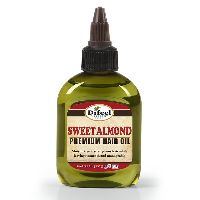 Difeel Premium Natural Hair Care Oil - Sweet Almond Oil 2.5 ounce