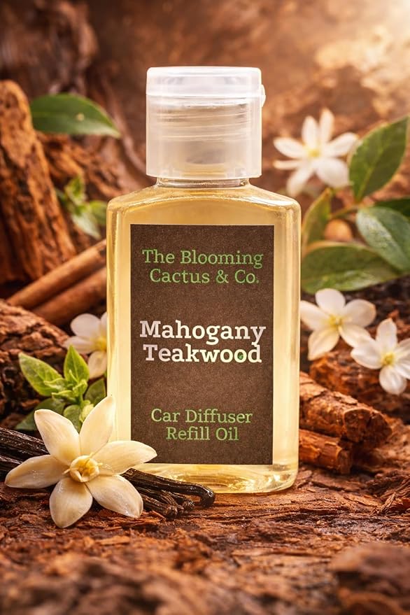 Car Diffuser Oil Refill 1 oz – Essential Oil Car Air Freshener Refill for Hanging Car Diffuser, Long Lasting Fragrance Oil, Phthalate Free, Multiple Scents. | Mahogany Teakwood