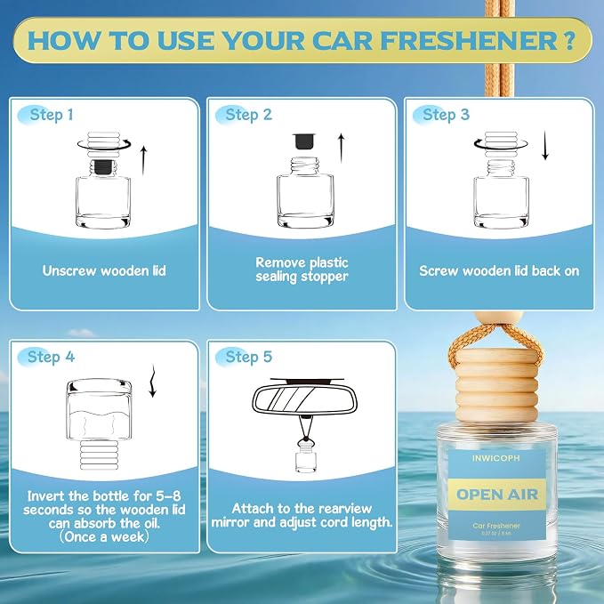 Car Air Freshener Diffuser Hanging, Open Air Fragrance Oil