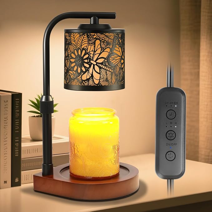 Candle Warmer Lamp with Timer & Dimmer- Electric Wax Melt Warmer with Adjustable Height for Scented Candles, Home Décor Fragrance and House Warming Birthday Gifts for Women Mom