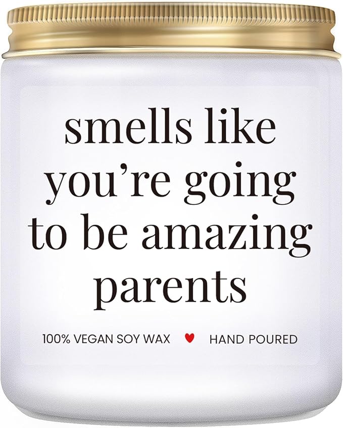 New Parents Gifts for Couples, New Mom & Dad - Funny Christmas, Pregnancy, Gender Reveal Gifts for Parents to Be, Expecting Mom, Lavender Scented Candle