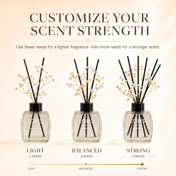 Loris Citrus & Lavender Reed Diffuser Set with Dried Flowers | Reed Diffusers for Home with Sticks | Bathroom Diffuser & Room Scent | Long-Lasting Home Fragrance | 120 mL / 4.06 fl oz