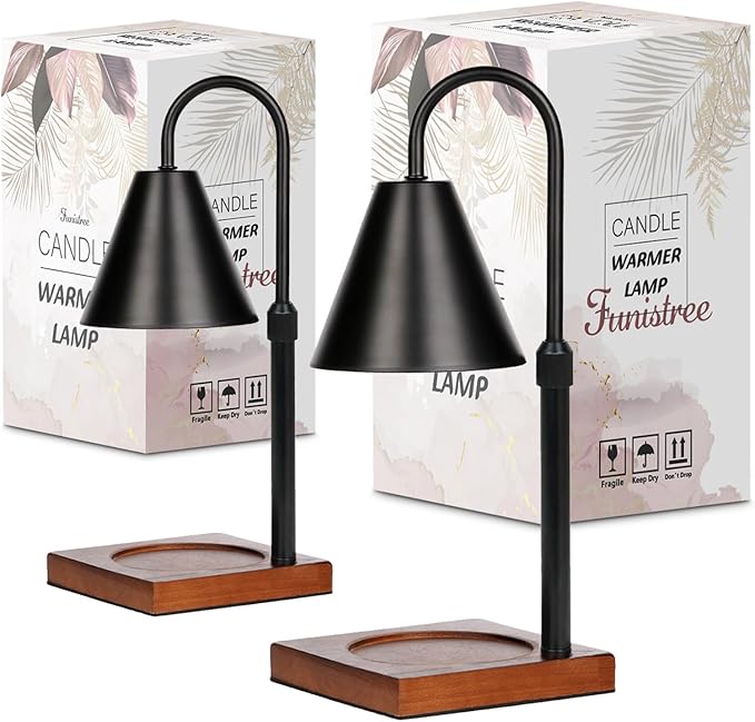 Modern Candle Warmer Lamp 2 Pack, Dimmable Candle Lamp Warmer with Timer, Mothers Day Birthday Gifts for Women Who Have Everything, Height Adjustable Candle Lamp, Cozy Living Room Bedroom Decor