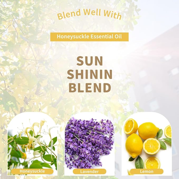 EUQEE Honeysuckle Essential Oil 118ml Pure Honeysuckle Oil Premium Essential Oil - with Glass Dropper Great for Diffuser, DIY Soap, Candle Making - 4Fl. OZ