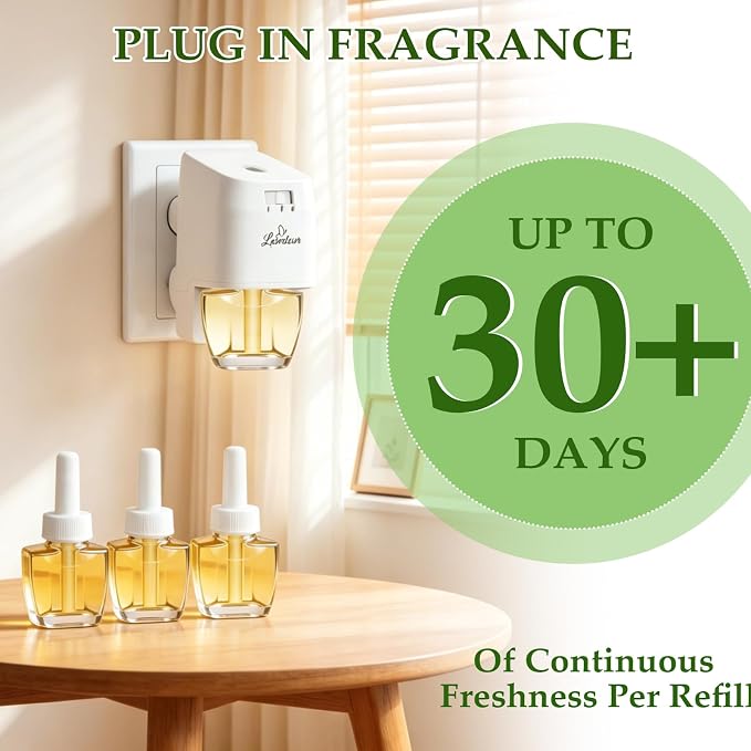 Plug In Air Freshener Refills - Citronella Lemongrass Fragrance, 12 Count Aromatherapy Oil Diffuser for Home, Bathroom and Outdoors - Compatible with Air Wick, Compatible with Glade