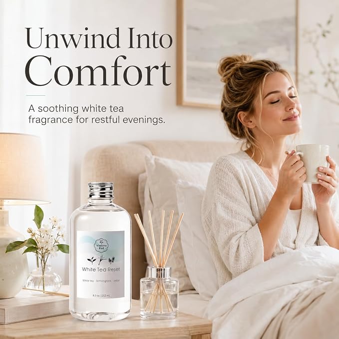 White Tea Diffuser Oil Refill(8.5 Fl Oz),Luxury Hotel Collection Diffuser Oil Inspired by Westin,100% Natural for Home&Office| Essential Oil for Ultrasonic Machine, Room Spray, Air Freshener, HVAC