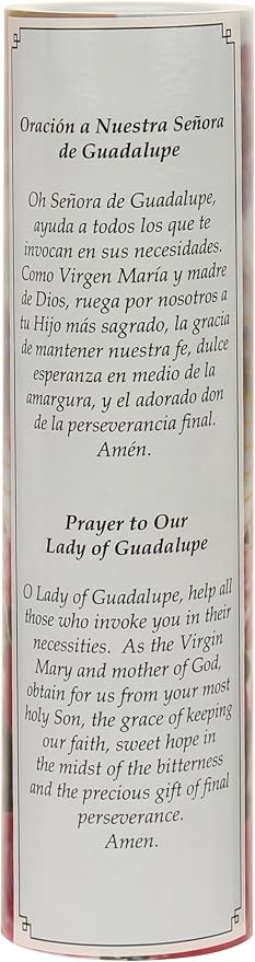 Stonebriar Virgin of Guadalupe Flameless LED Prayer Candle, Unique Religious Decoration, Gift Idea for Mothers Day, Birthday, or Any Holiday 8.2 Inches (Pack of 2)
