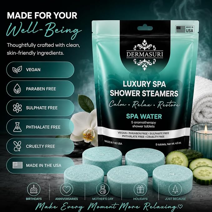 Shower Steamers Aromatherapy, Essential Oil Pods Infused for Relaxation, Shower Pods Aromatherapy - Calming, Stress Relief & Self Care Gifts for Women - Spa Water