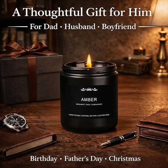 Candles for Men, 6 Pack Soy Wax Gift Set, 300H Long Lasting Home Fragrance with Masculine Scents, Gift for Dad, Husband or Boyfriend