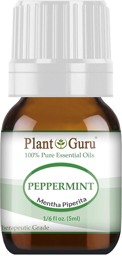 Plant Guru Peppermint Essential Oil 5 ml 100% Pure Undiluted Therapeutic Grade Extract of Mentha Piperita, Great for Aromatherapy Diffuser, Skin Body and Hair