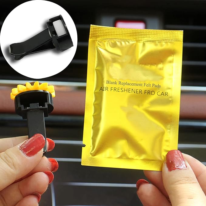 Car Air Vent Clips with Slot Head，Air Freshener Clip Auto Fragrance Pads replacement clips DIY Decorations for Office Home Automotive (10Pcs,Black)