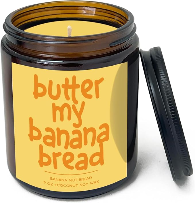 Simply Soson 9oz Banana Nut Bread Scented Candle, Fall Candles, Banana Nut Scent, Aromatherapy Candles, Gifts for Women, Perfect Home Décor Gifts for Autumn, Holiday, Christmas, Winter