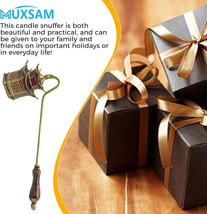 MUXSAM Vintage Candle Snuffer, Handheld Candle Extinguisher with Long Handle Wick Flame Snuffer Metal Candle Accessory for Home Decoration, Retro Pagoda