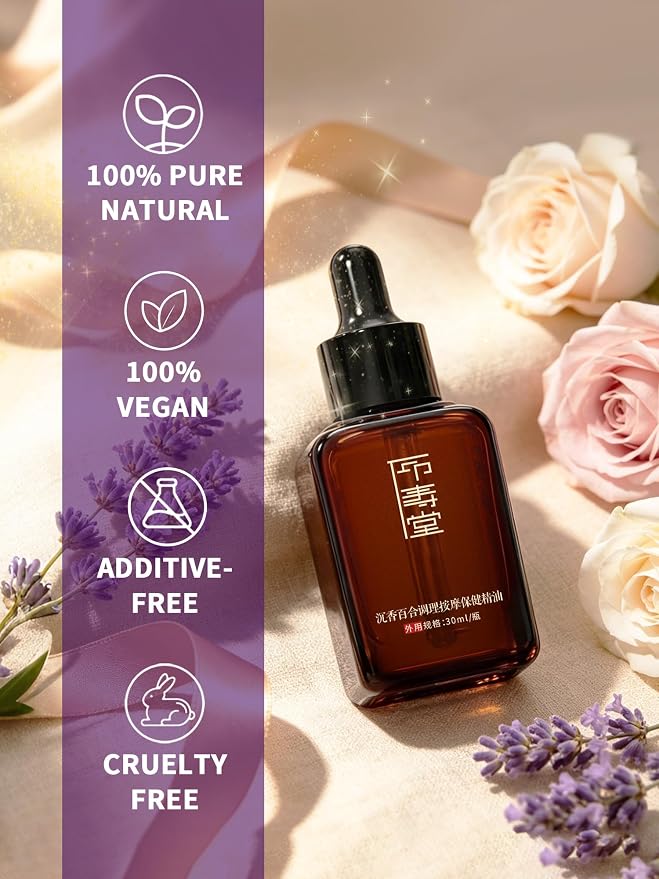 Tranquility Sleep Massage Oil 30ml (1 fl oz) – Premium Body Oil with Rare Agarwood (Oud) & Lily, Non-Greasy Fast-Absorbing Sweet Almond & Grapeseed – Eases Muscle Tension, Gua Sha & Relaxation Gift