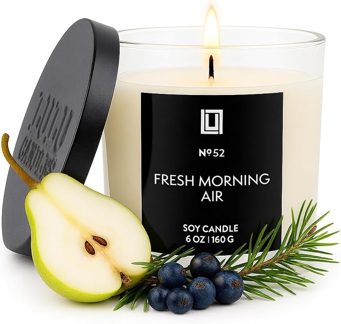 Lulu Candles | Fresh Morning Air | Luxury Scented Soy Jar Candle | Hand Poured in The USA | Highly Scented & Long Lasting (6 Oz.)