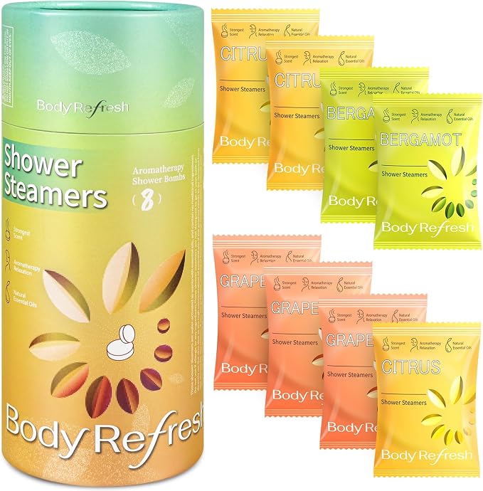 BodyRefresh Shower Steamers Aromatherapy 8 Pack - Birthday Gifts for Women, Mothers Day Gifts for Mom Wife from Daughter, Shower Bombs for Stress Relief, Home Spa Self Care