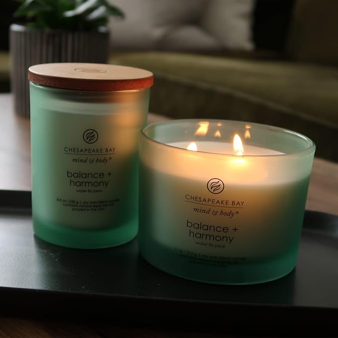 Chesapeake Bay Candle Scented Candle Balance + Harmony (Water Lily Pear) Coffee Table Home Décor