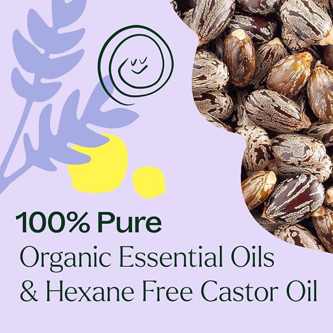 Plant Therapy Organic Lavender & Frankincense Castor Body Oil Roll-On 30 mL (1 oz) Soothes Dryness, and Skin Irritation, Calming Aroma, Relaxation, Pure, Organic Formula, Healing Benefits
