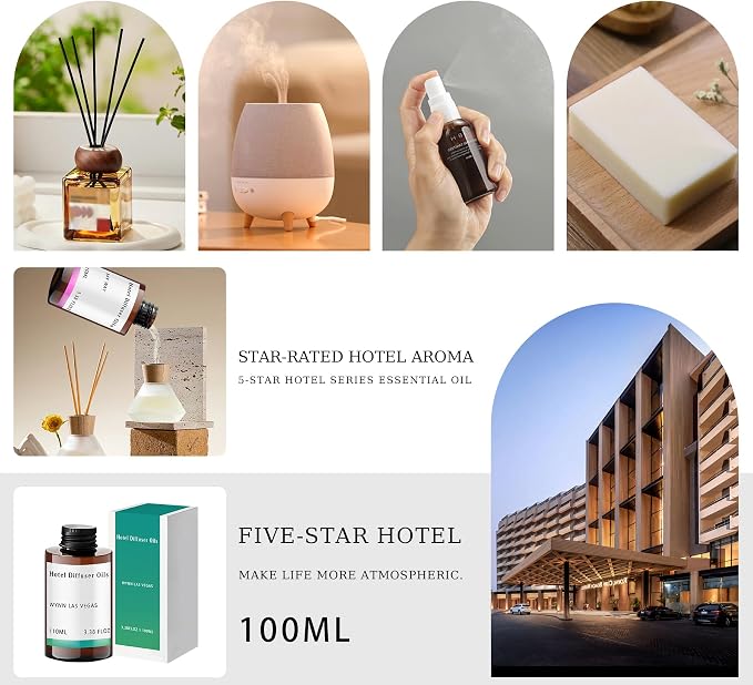 Cabana Ritzy Hotel Diffuser Oil - Luxury Aroma Refill 100ml | Luxury hotel-inspired scent with warm. Works with waterless, ultrasonic & reed diffusers. Long-lasting 100ml refill