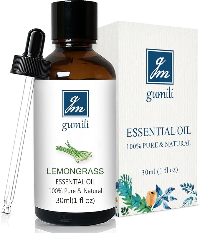 GM Gumili Lemongrass Essential Oil 1 Oz – 100% Pure Natural Lemongrass Oil for Diffuser