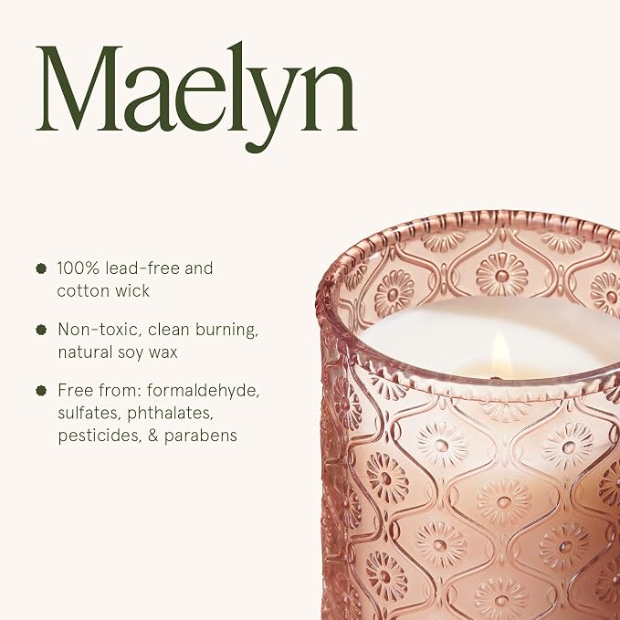LA JOLIE MUSE Cherry Sakura Scented Candles for Home, Natural Soy, 40 Hrs | Luxury Pink Jar Candle, Clean Non Toxic, Gifts for Women, Decorative Japanese Floral Candles for Candle Wamer, Pretty Candle